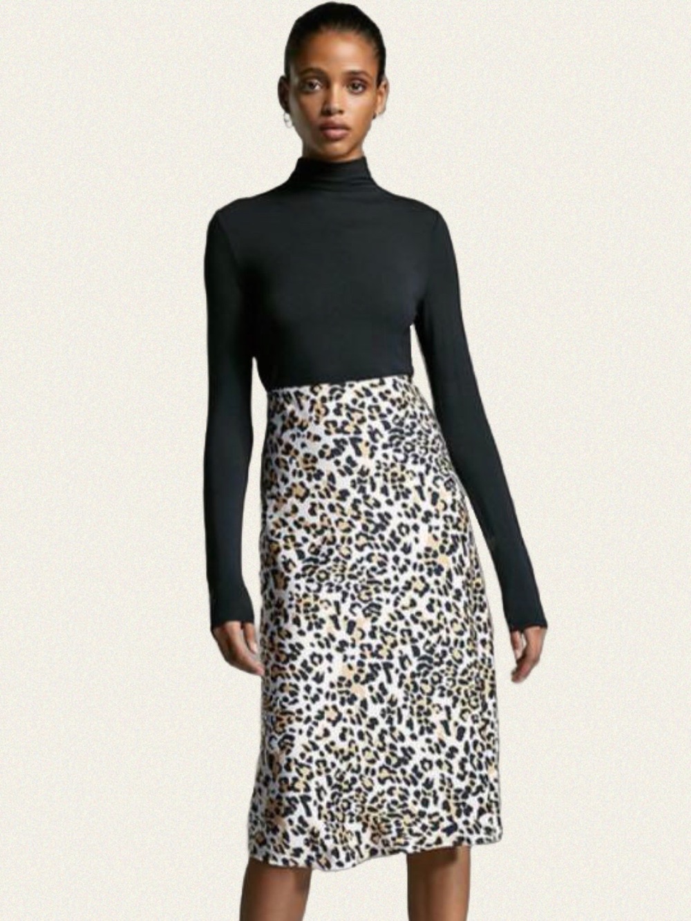Babaton Leopard Print Satin Midi Skirt - Picture 5 of 10